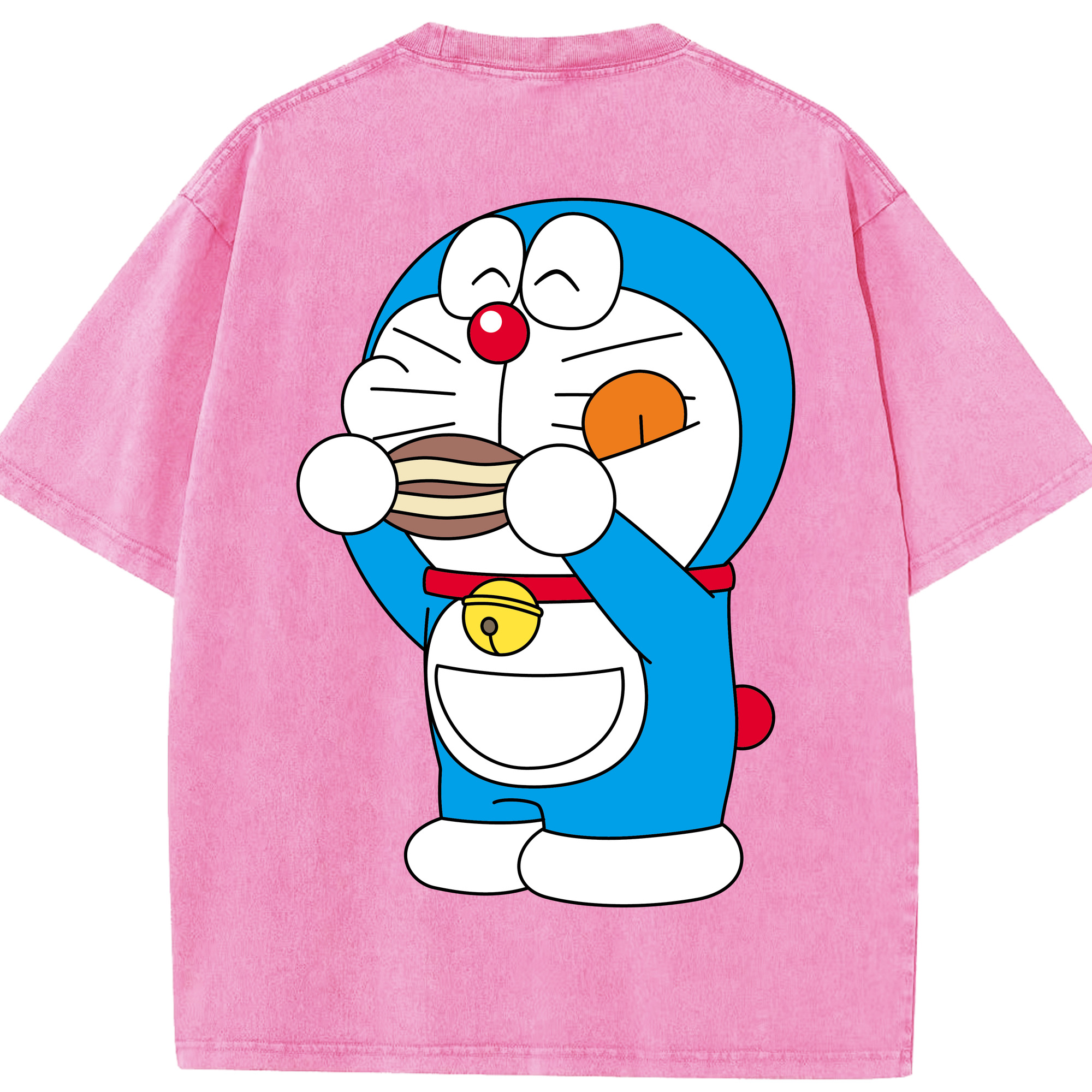 （画像用） ドラえもん Doraemon 綿100% ヴィンテージ風 半袖Tシャツ（背面プリント）